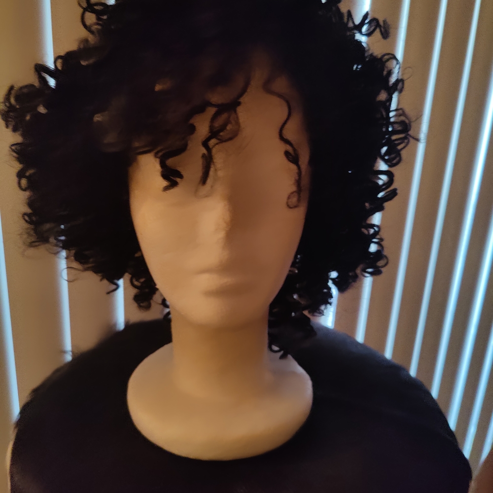 Curly Black Half Wig